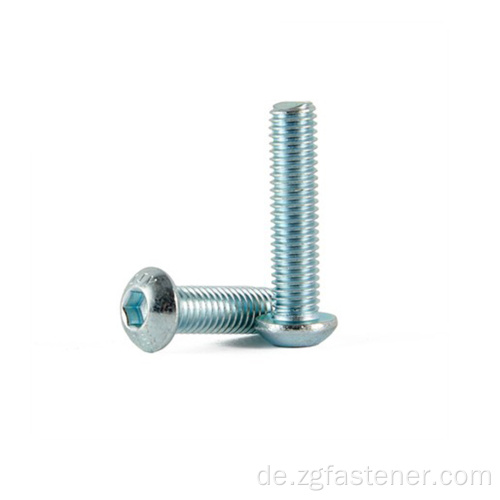 Blue Zink Steel Hex Socket Knopfkopfkappenschrauben